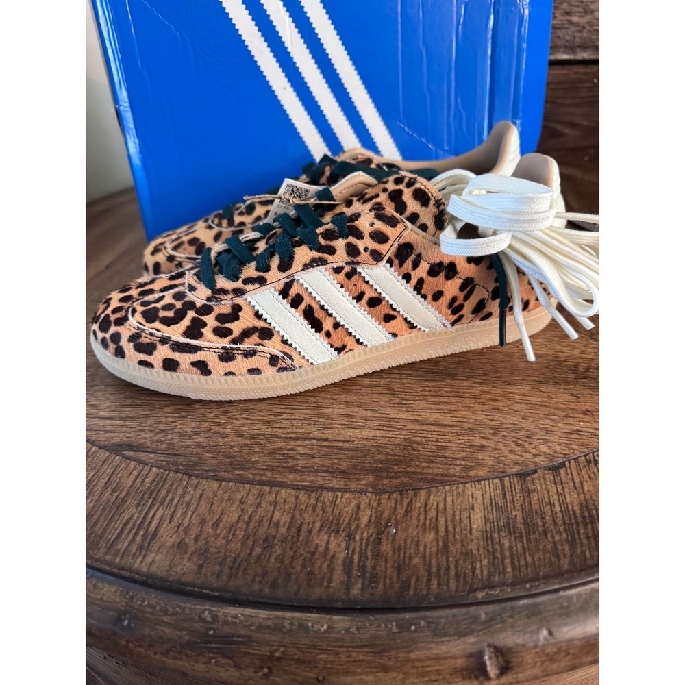 Adidas Samba OG W Leopard Print Pony Hair Sneakers KI6674 Womens 8.5 New